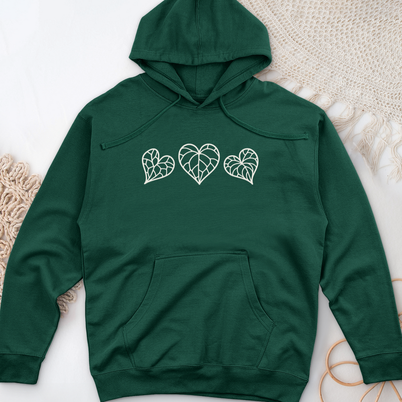 Anthurium Plant Midweight Hooded Sweatshirt