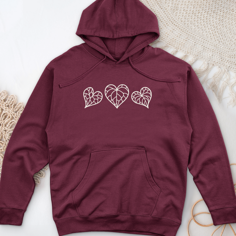 Anthurium Plant Midweight Hooded Sweatshirt