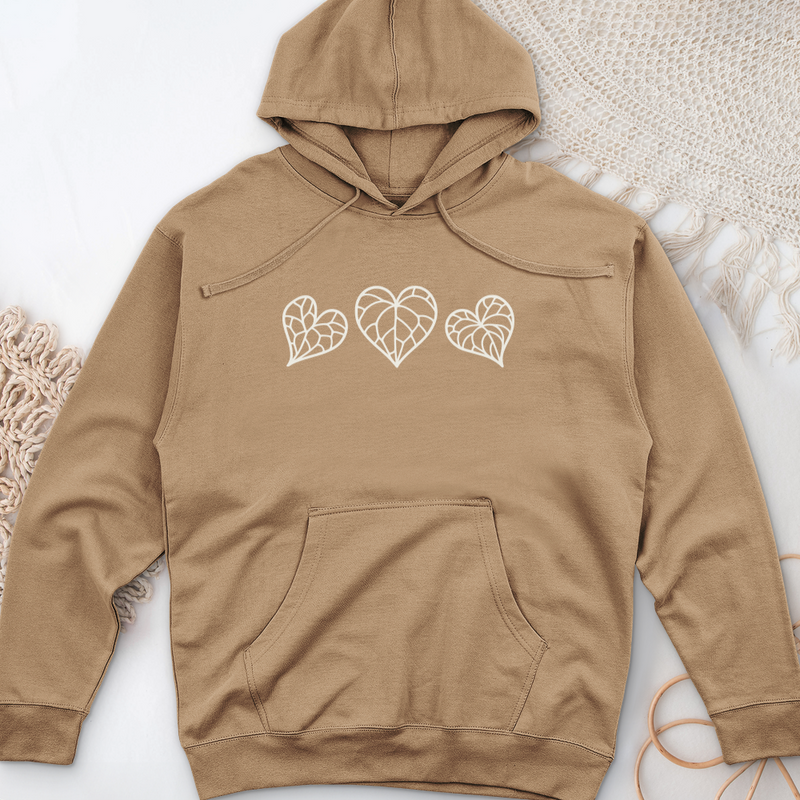 Anthurium Plant Midweight Hooded Sweatshirt