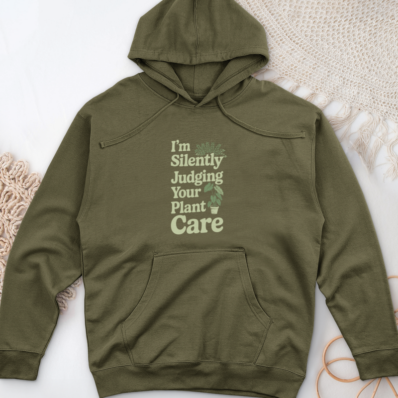 I'm Silently Judging Your Plant Care Midweight Hooded Sweatshirt