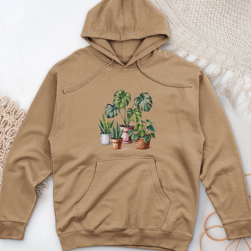 Indoor Potted Houseplants Midweight Hooded Sweatshirt