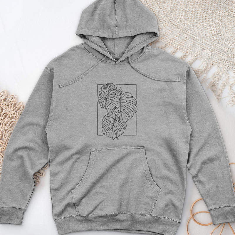 Monstera Deliciosa Midweight Hooded Sweatshirt