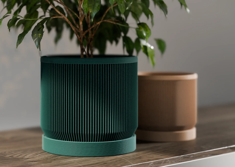 Mid Century Planter + Base