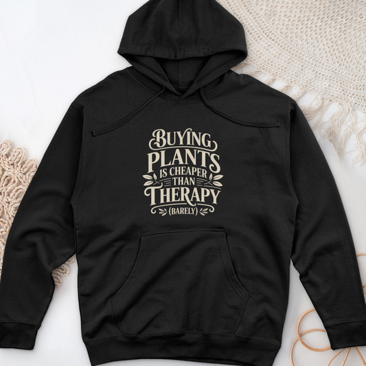 Buying Plants is Cheaper Midweight Hooded Sweatshirt