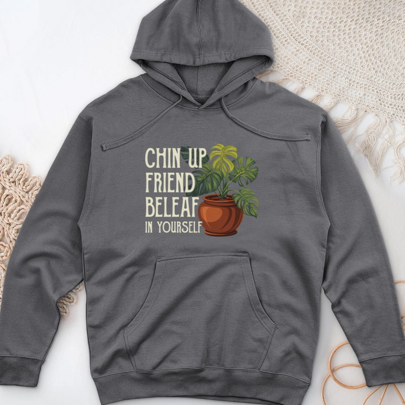 Chin Up Friend, Be Leaf In Yourself Midweight Hooded Sweatshirt