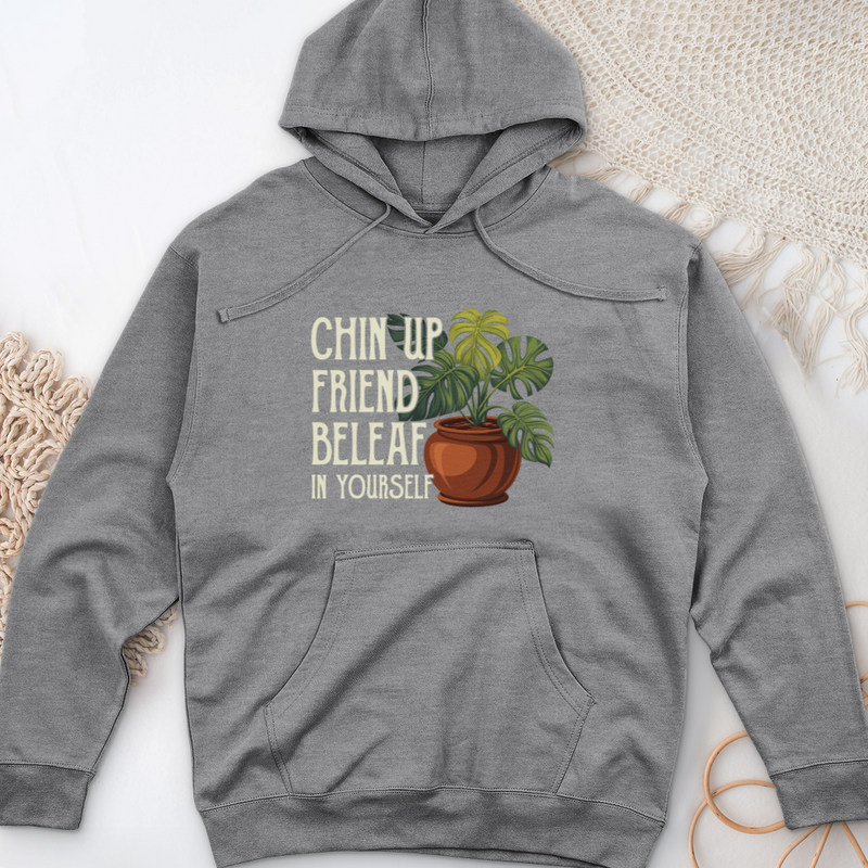 Chin Up Friend, Be Leaf In Yourself Midweight Hooded Sweatshirt