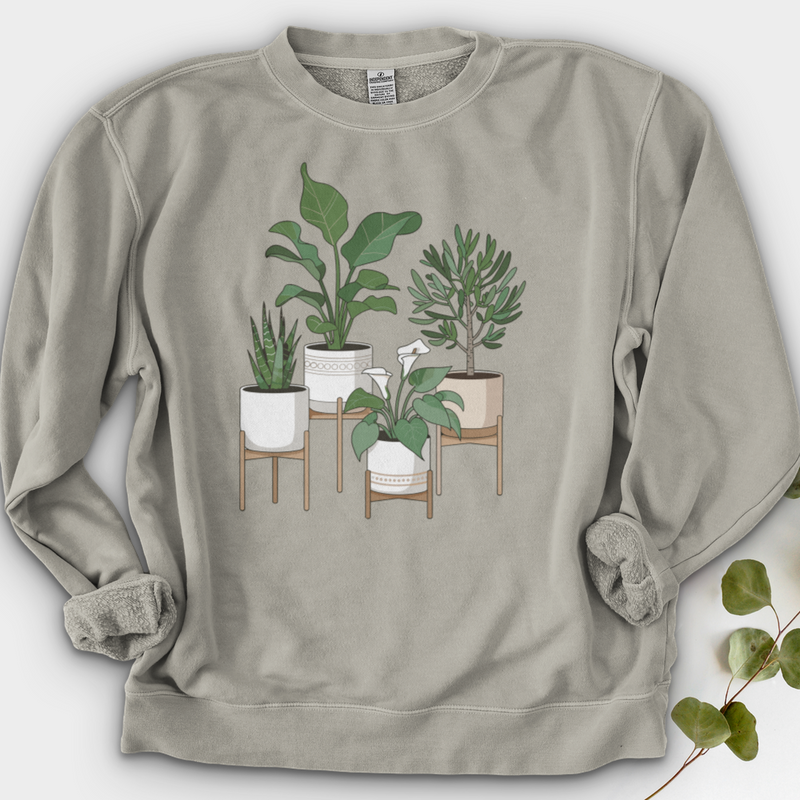 Cute Potted Plants Dyed Crewneck