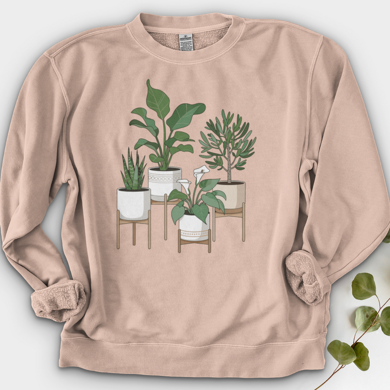 Cute Potted Plants Dyed Crewneck