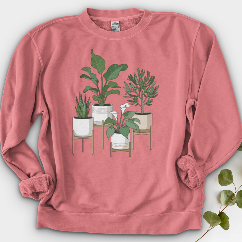 Cute Potted Plants Dyed Crewneck