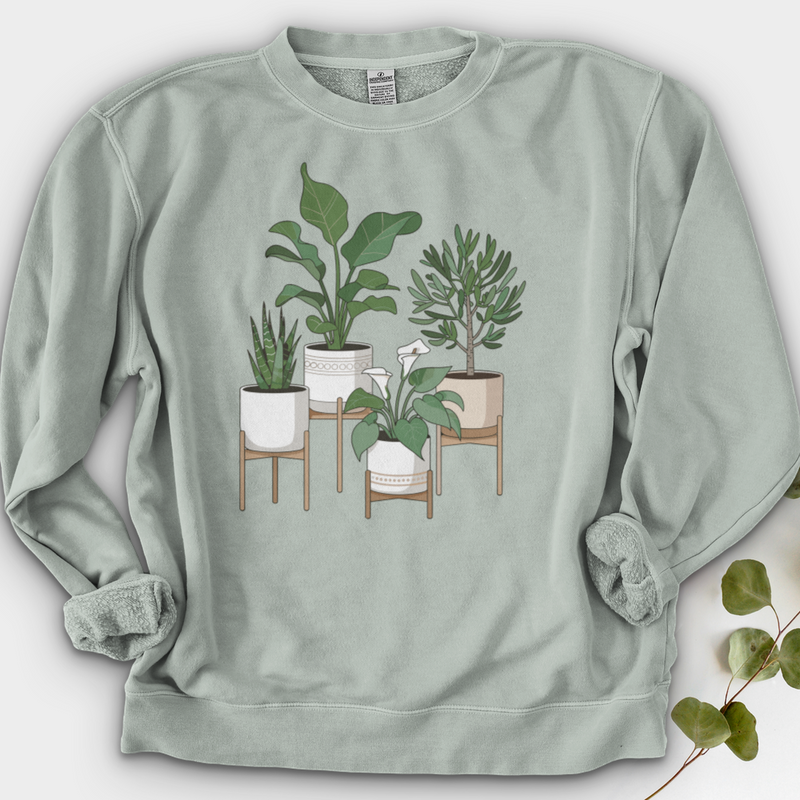 Cute Potted Plants Dyed Crewneck