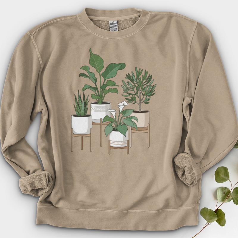 Cute Potted Plants Dyed Crewneck