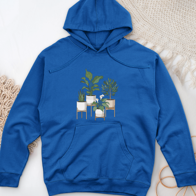 Cute Potted Plants Midweight Hooded Sweatshirt