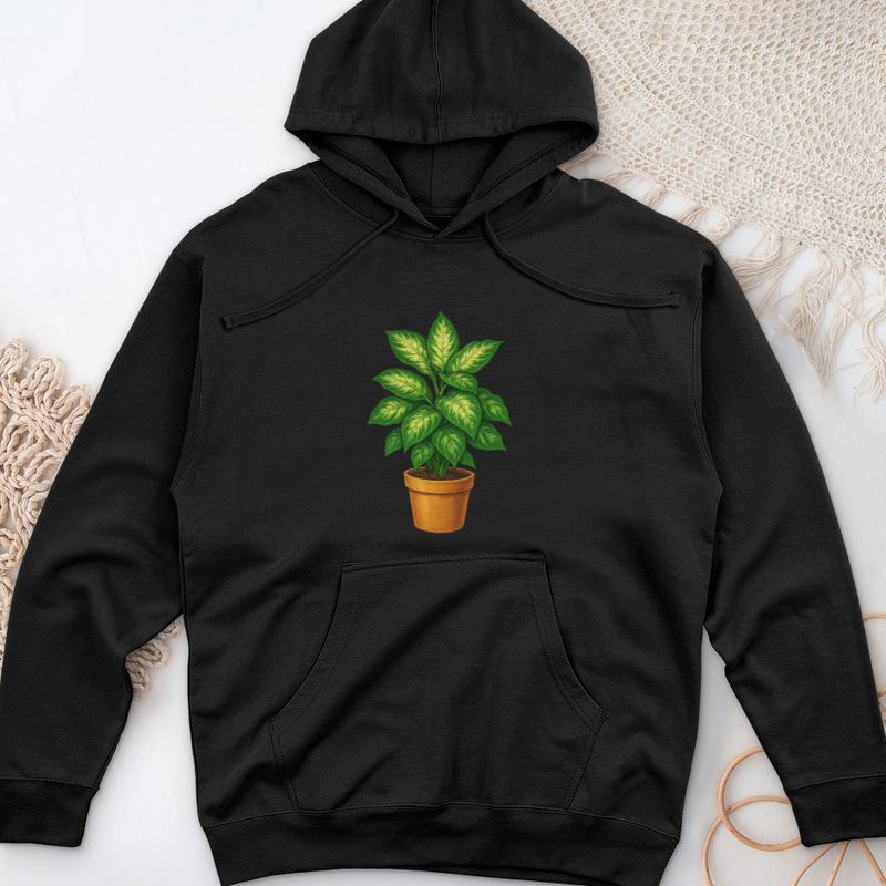 Dieffenbachia Plant Midweight Hooded Sweatshirt