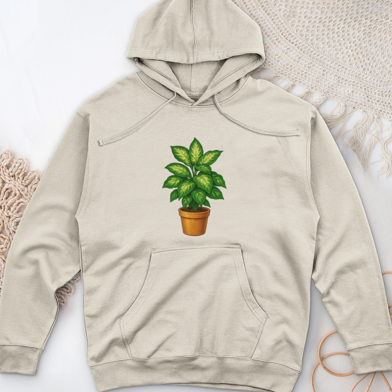 Dieffenbachia Plant Midweight Hooded Sweatshirt