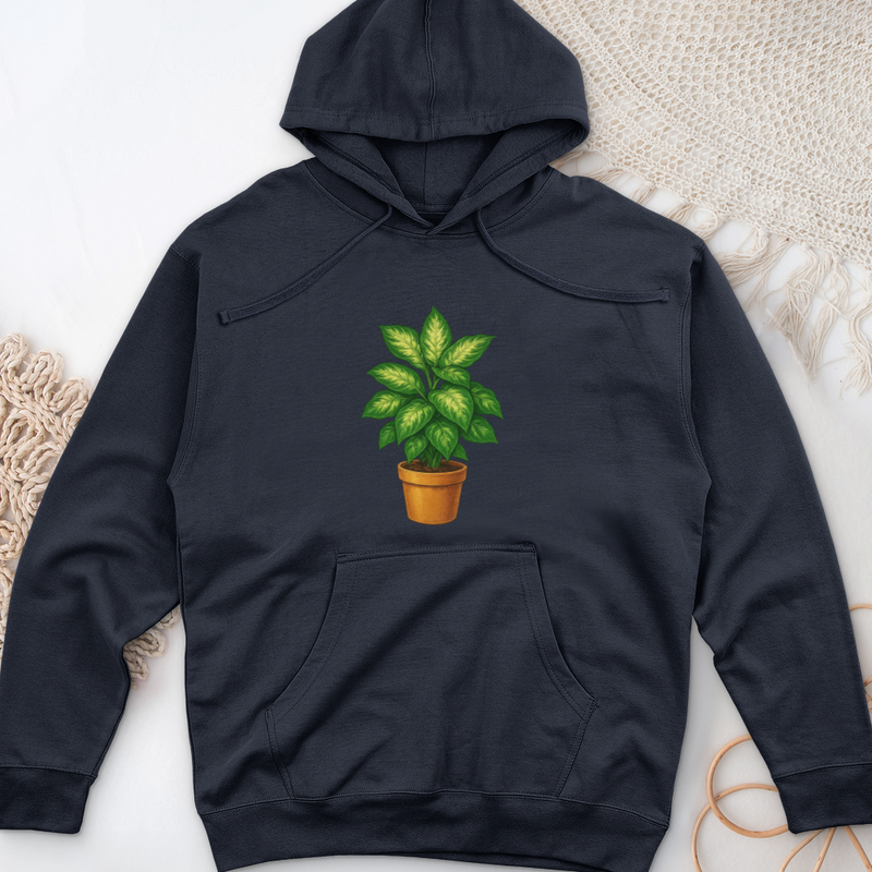 Dieffenbachia Plant Midweight Hooded Sweatshirt
