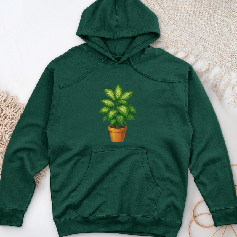 Dieffenbachia Plant Midweight Hooded Sweatshirt