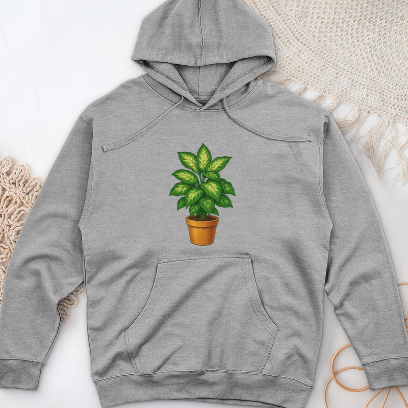 Dieffenbachia Plant Midweight Hooded Sweatshirt
