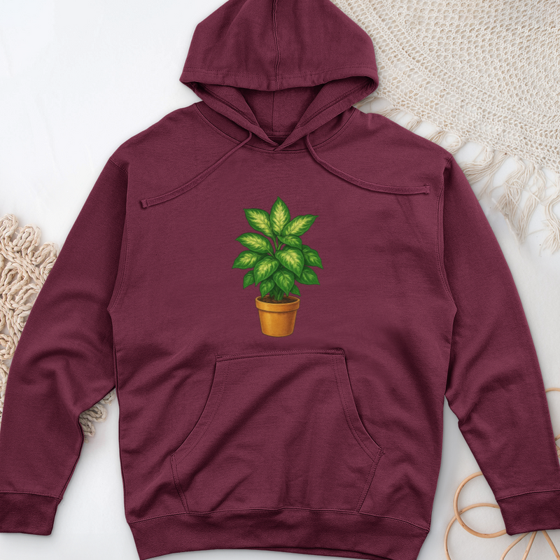 Dieffenbachia Plant Midweight Hooded Sweatshirt