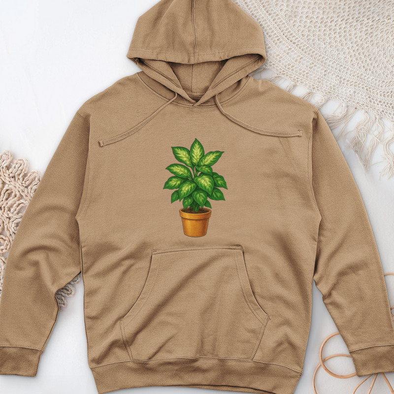 Dieffenbachia Plant Midweight Hooded Sweatshirt