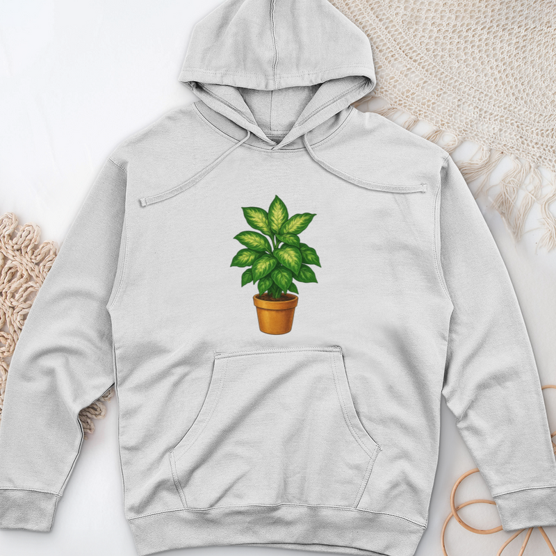 Dieffenbachia Plant Midweight Hooded Sweatshirt