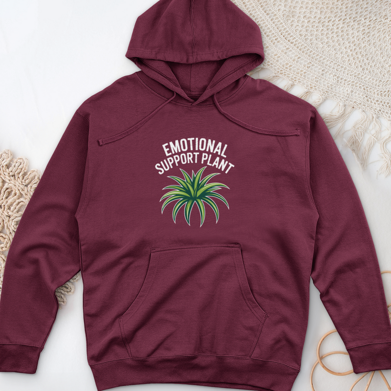 Emotional Support Plant Midweight Hooded Sweatshirt
