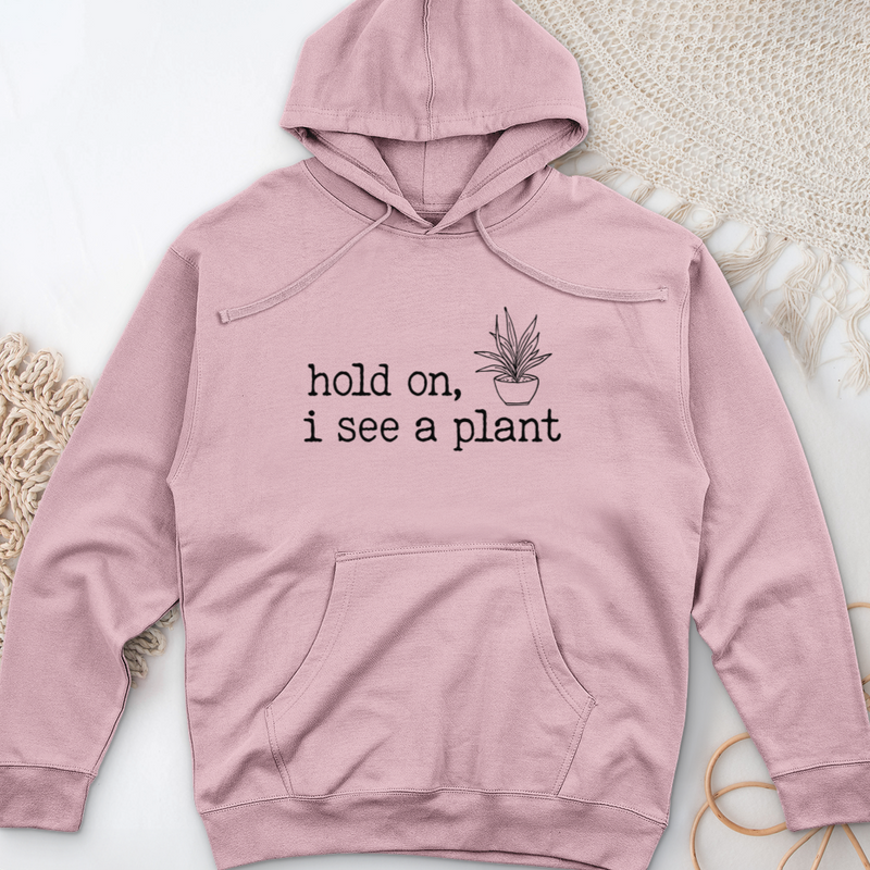 Hold On I See A Plant Midweight Hooded Sweatshirt