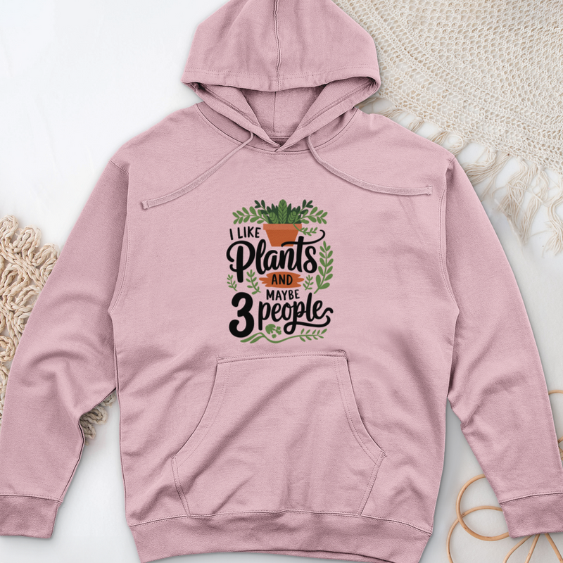 I Like Plants & Maybe 3 People Midweight Hooded Sweatshirt