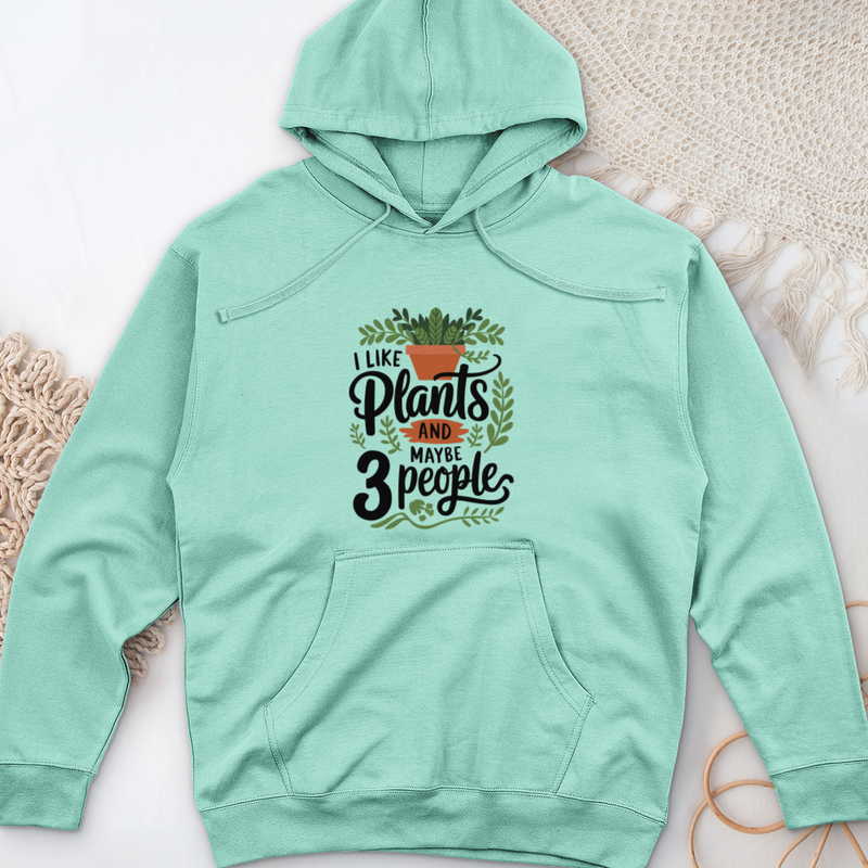 I Like Plants & Maybe 3 People Midweight Hooded Sweatshirt