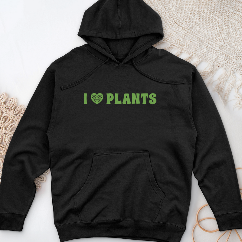 I Love Plants Midweight Hooded Sweatshirt