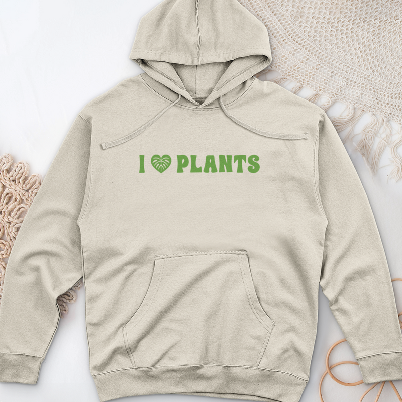 I Love Plants Midweight Hooded Sweatshirt