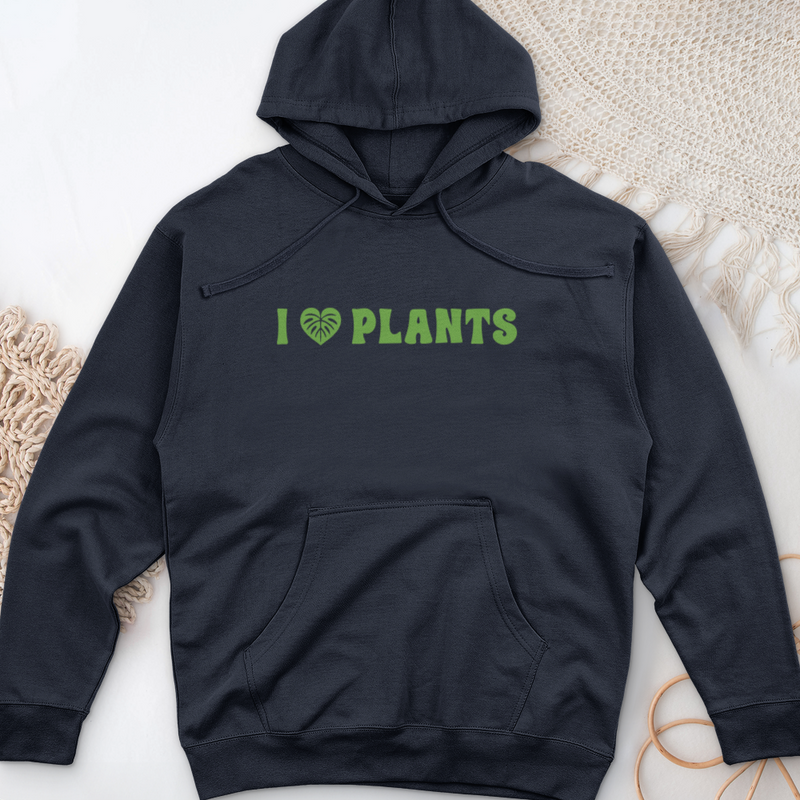 I Love Plants Midweight Hooded Sweatshirt