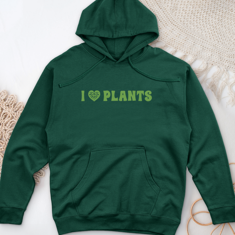 I Love Plants Midweight Hooded Sweatshirt