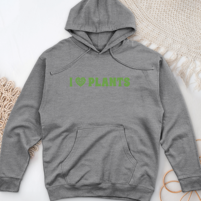 I Love Plants Midweight Hooded Sweatshirt