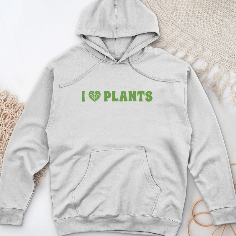 I Love Plants Midweight Hooded Sweatshirt