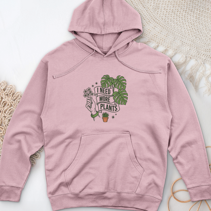 I Need More Plant Midweight Hooded Sweatshirt