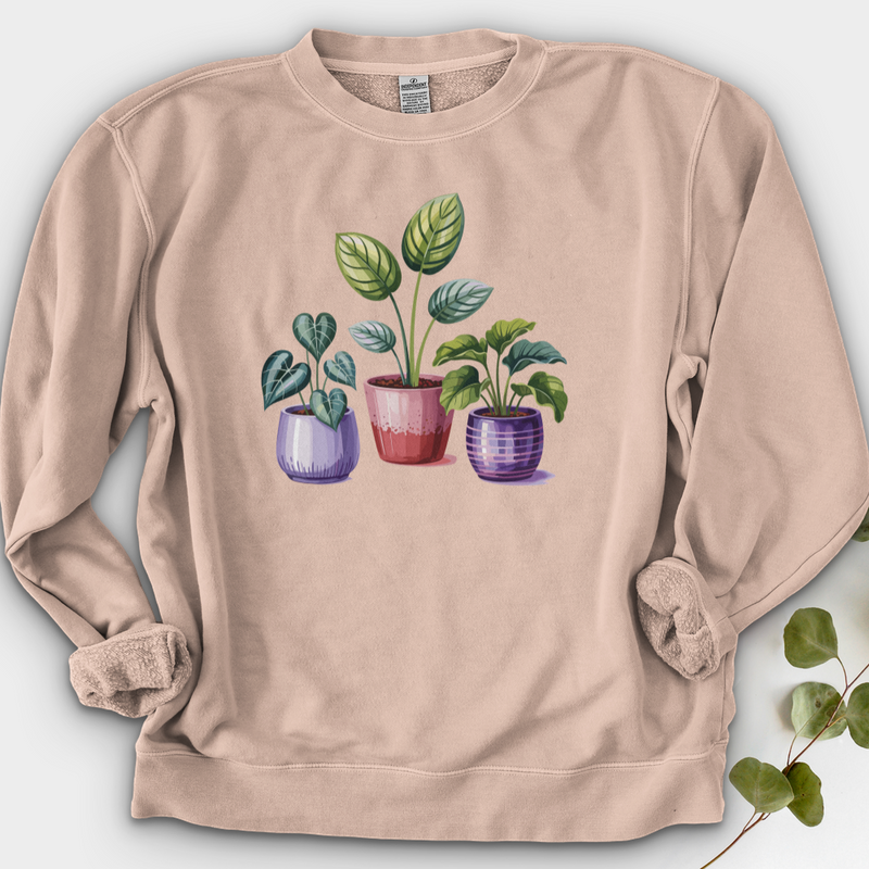 Indoor Houseplants In Decorative Pots Crewneck