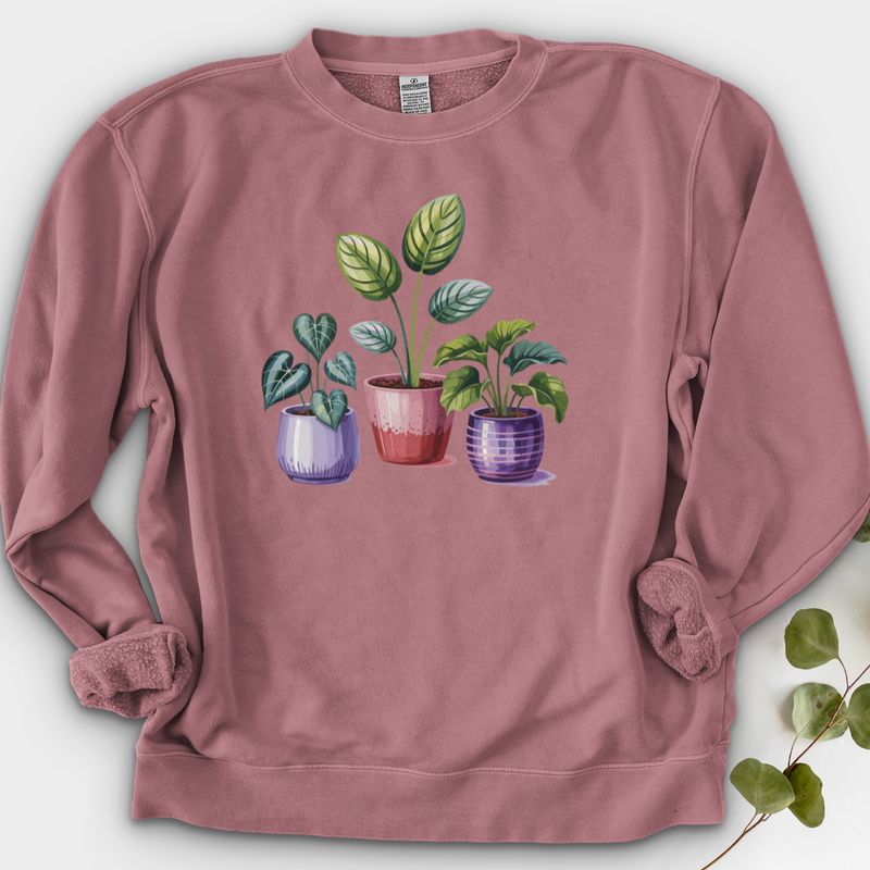 Indoor Houseplants In Decorative Pots Crewneck