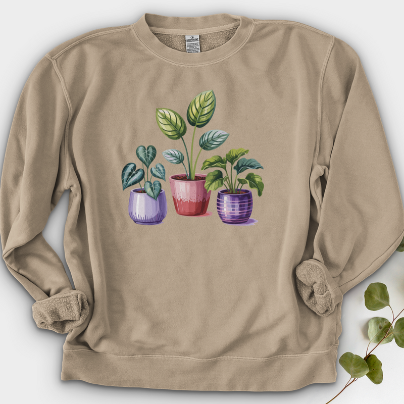 Indoor Houseplants In Decorative Pots Crewneck