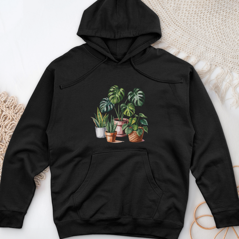 Indoor Potted Houseplants Midweight Hooded Sweatshirt