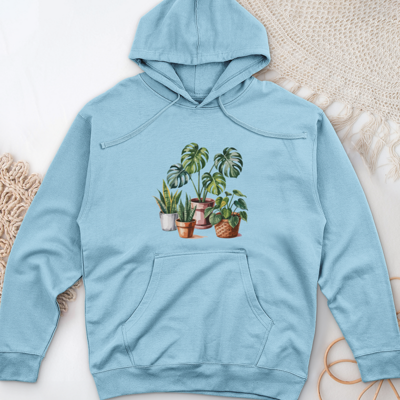 Indoor Potted Houseplants Midweight Hooded Sweatshirt