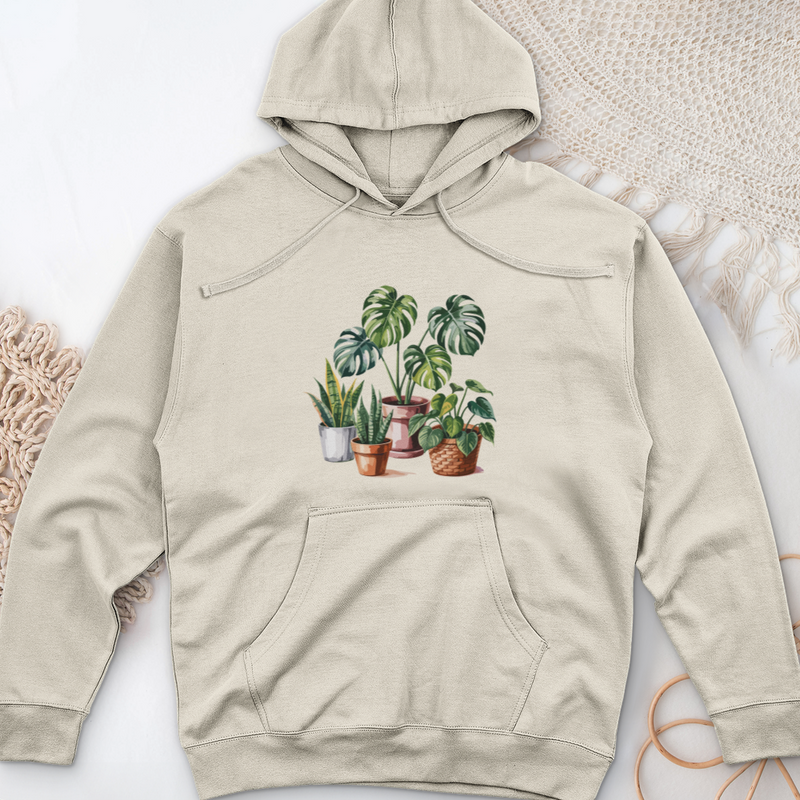 Indoor Potted Houseplants Midweight Hooded Sweatshirt