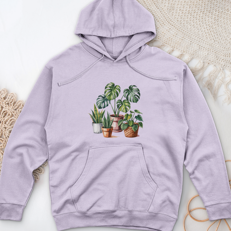 Indoor Potted Houseplants Midweight Hooded Sweatshirt