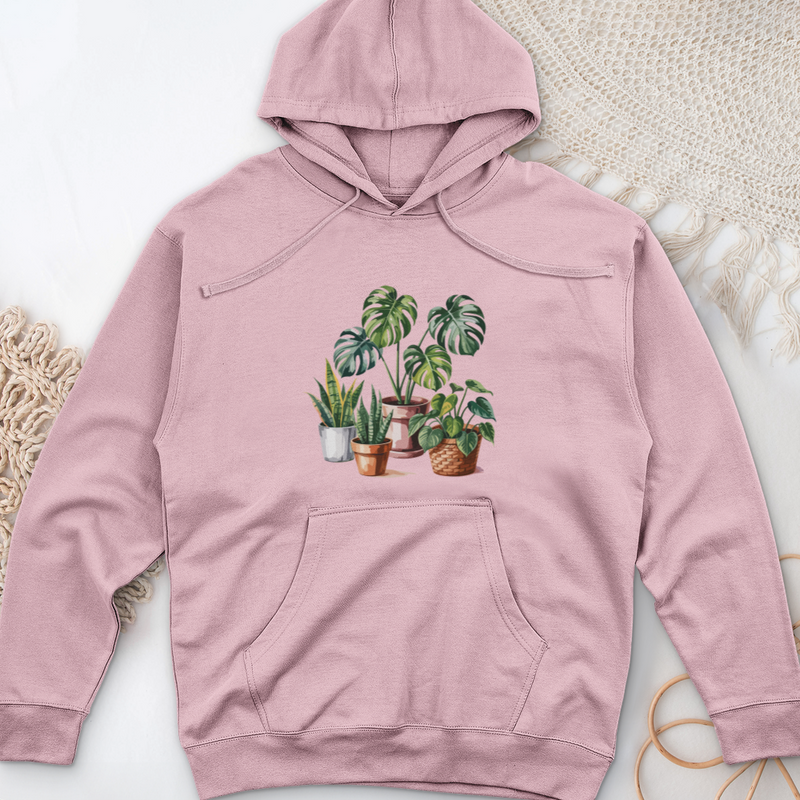 Indoor Potted Houseplants Midweight Hooded Sweatshirt