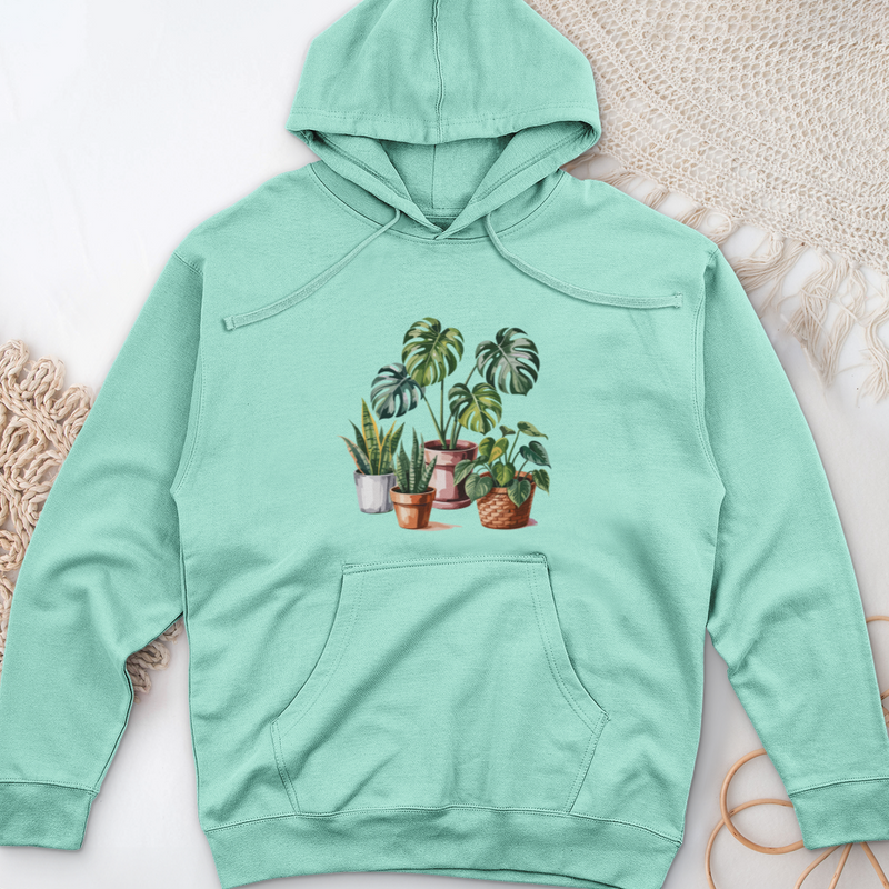 Indoor Potted Houseplants Midweight Hooded Sweatshirt