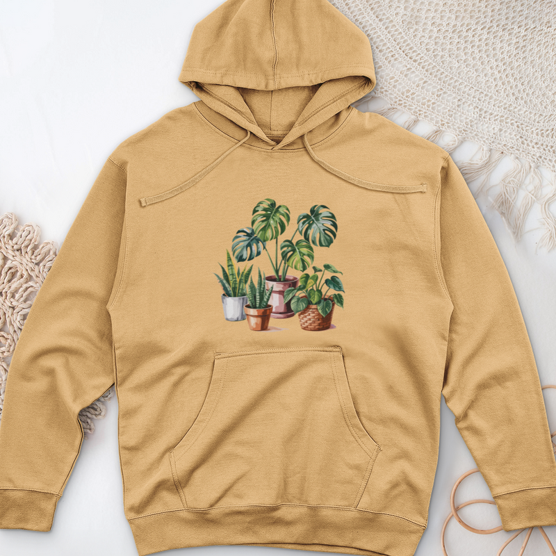 Indoor Potted Houseplants Midweight Hooded Sweatshirt