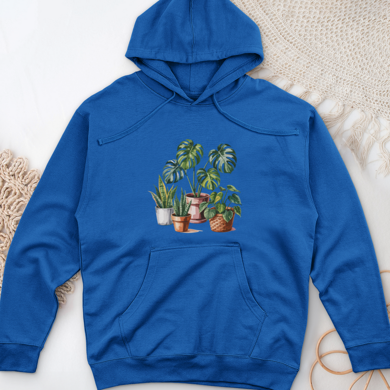 Indoor Potted Houseplants Midweight Hooded Sweatshirt