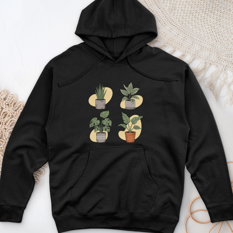 Indoor Potted Plants Midweight Hooded Sweatshirt