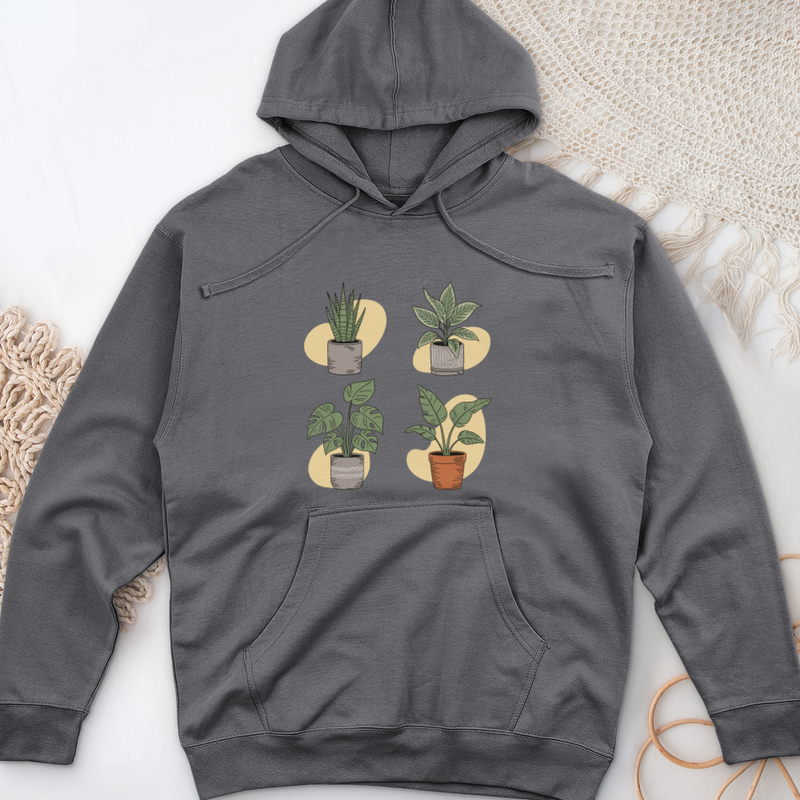 Indoor Potted Plants Midweight Hooded Sweatshirt