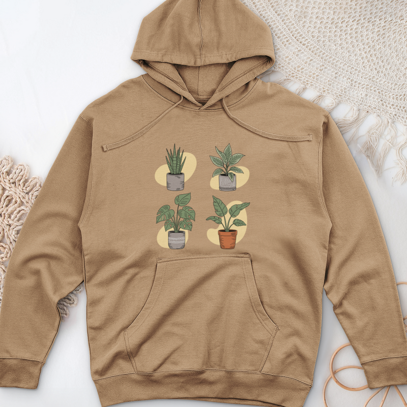 Indoor Potted Plants Midweight Hooded Sweatshirt