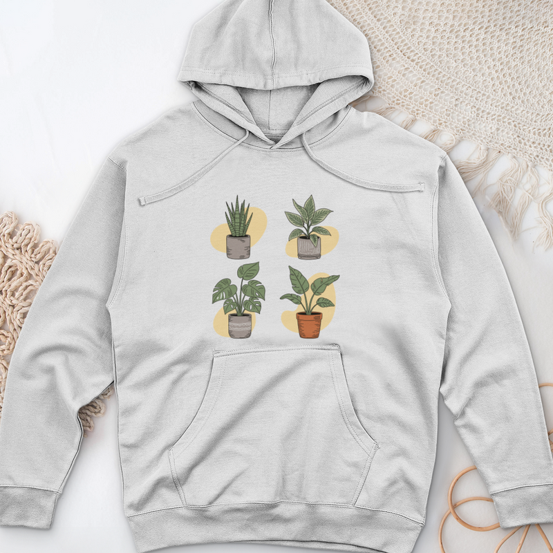 Indoor Potted Plants Midweight Hooded Sweatshirt